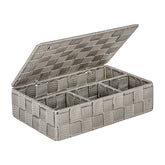 سلة حمام مع غطاء - رمادي